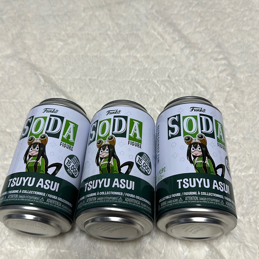 Funko Soda Tsuyu Asui Set of three opened common 1/12,500